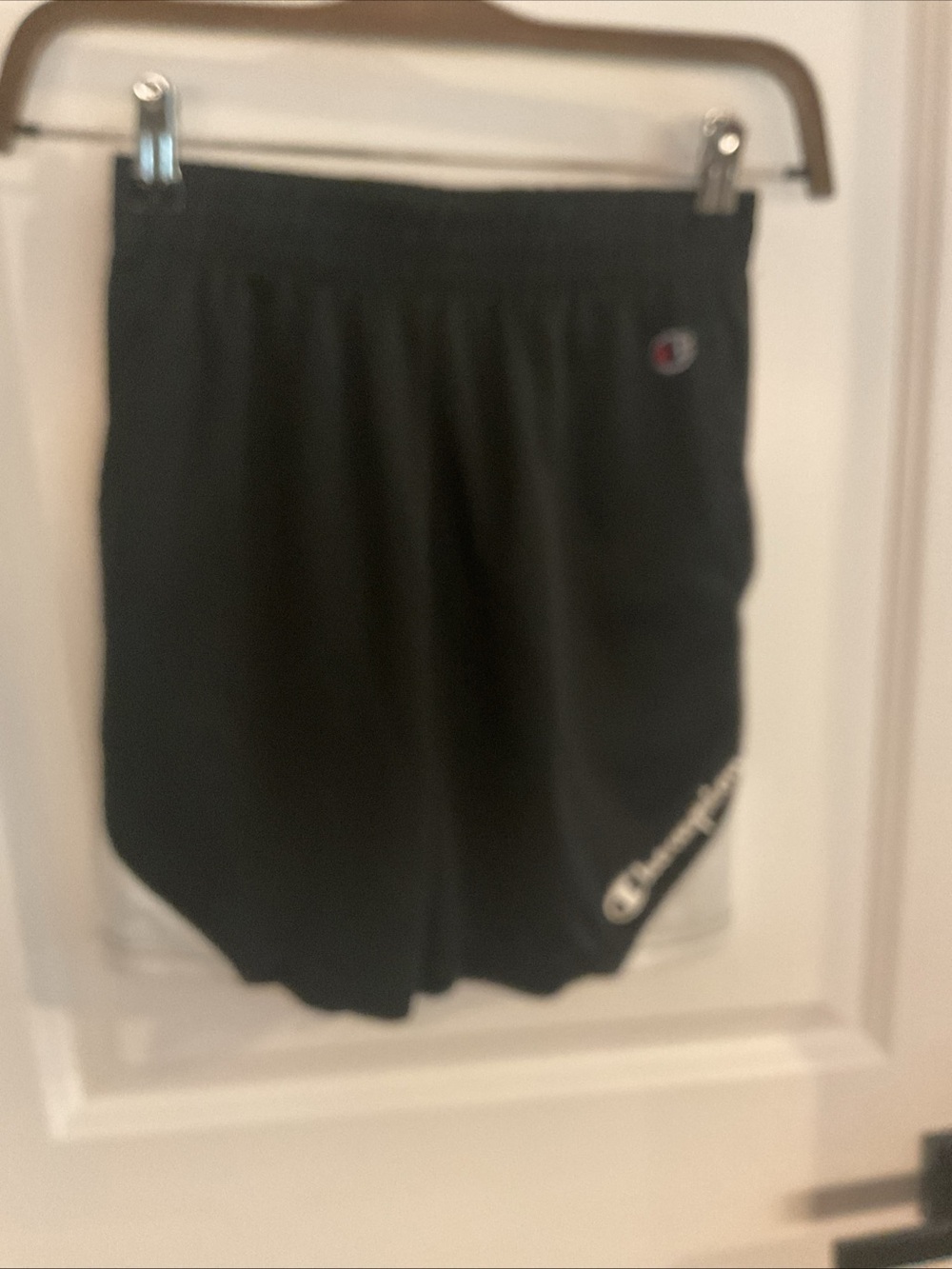 Champion - Black Kids Athletic Shorts with Logo - Size Medium